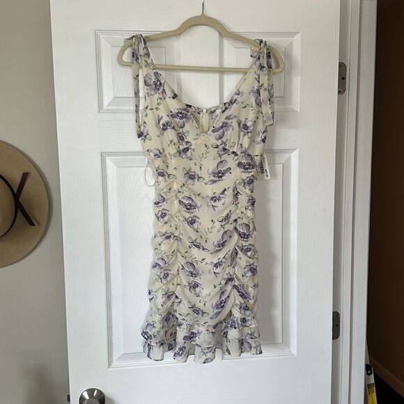 Floral Ruched Mini Dress - Picture 1 of 5